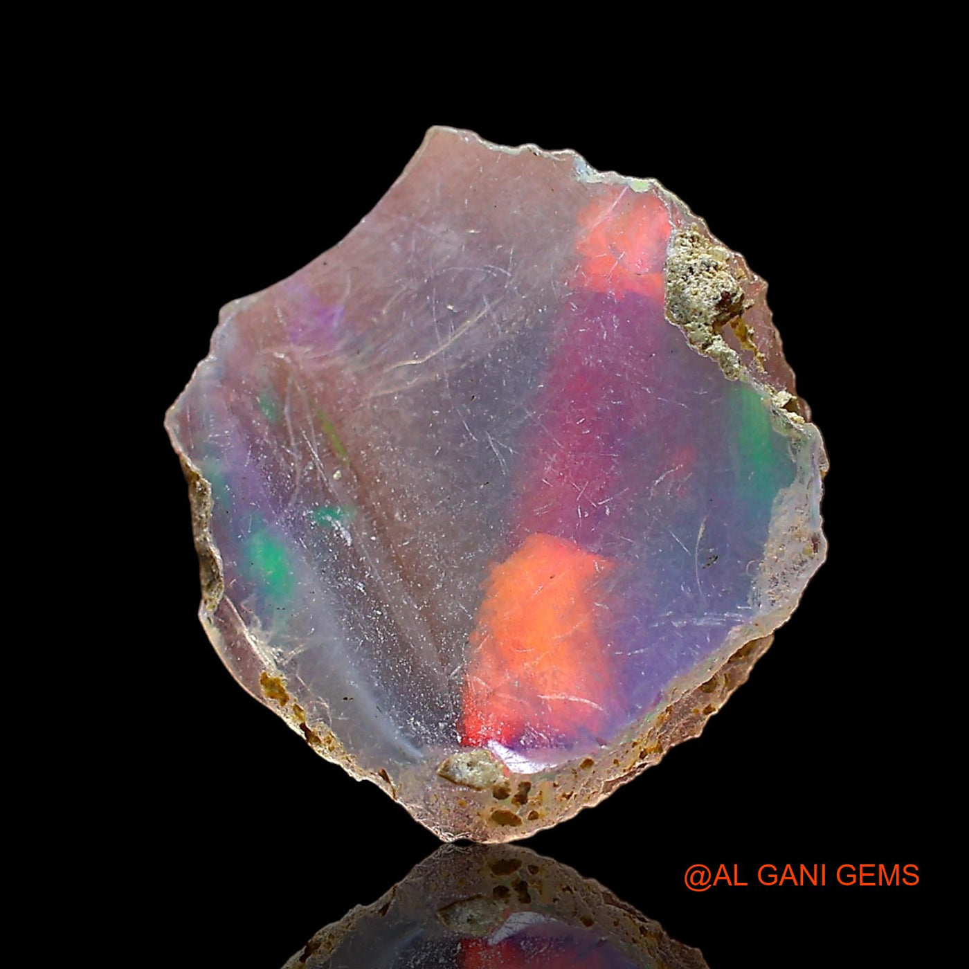 1.00 Cts Unheated Ethiopian Fire Opal Loose Gemstone Fancy Rough Natural 13x12x2 mm E-526