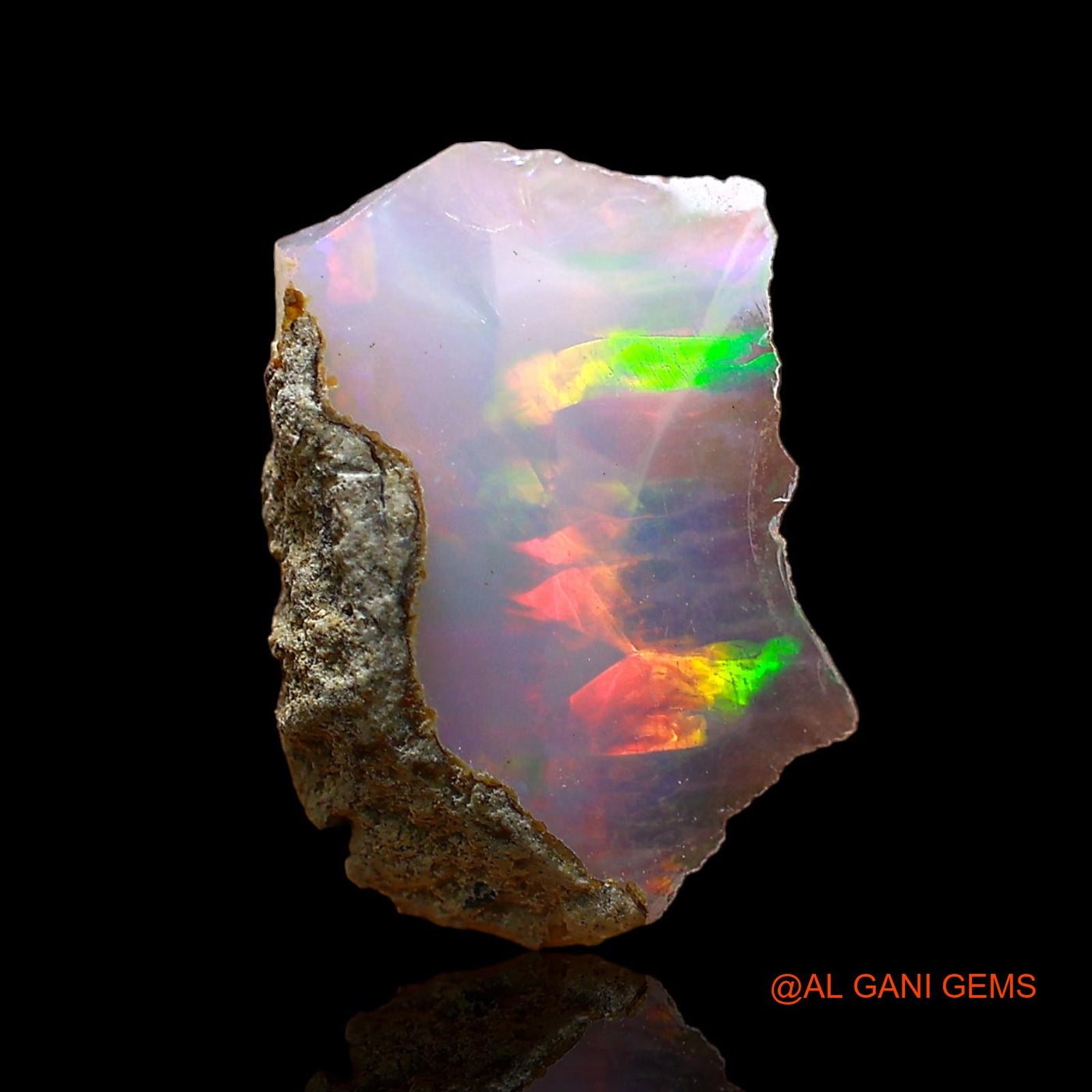 Natural Fire Opal Gemstone 1.00 Cts Loose Fancy Rough From Ethiopia 14x9x3 mm E-527