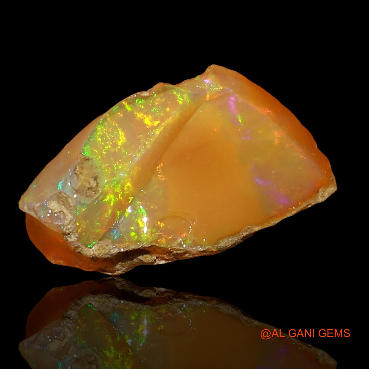 Natural Fire Opal Gemstone 3.00 Cts Loose Fancy Rough From Ethiopia 14x8x7 mm E-52