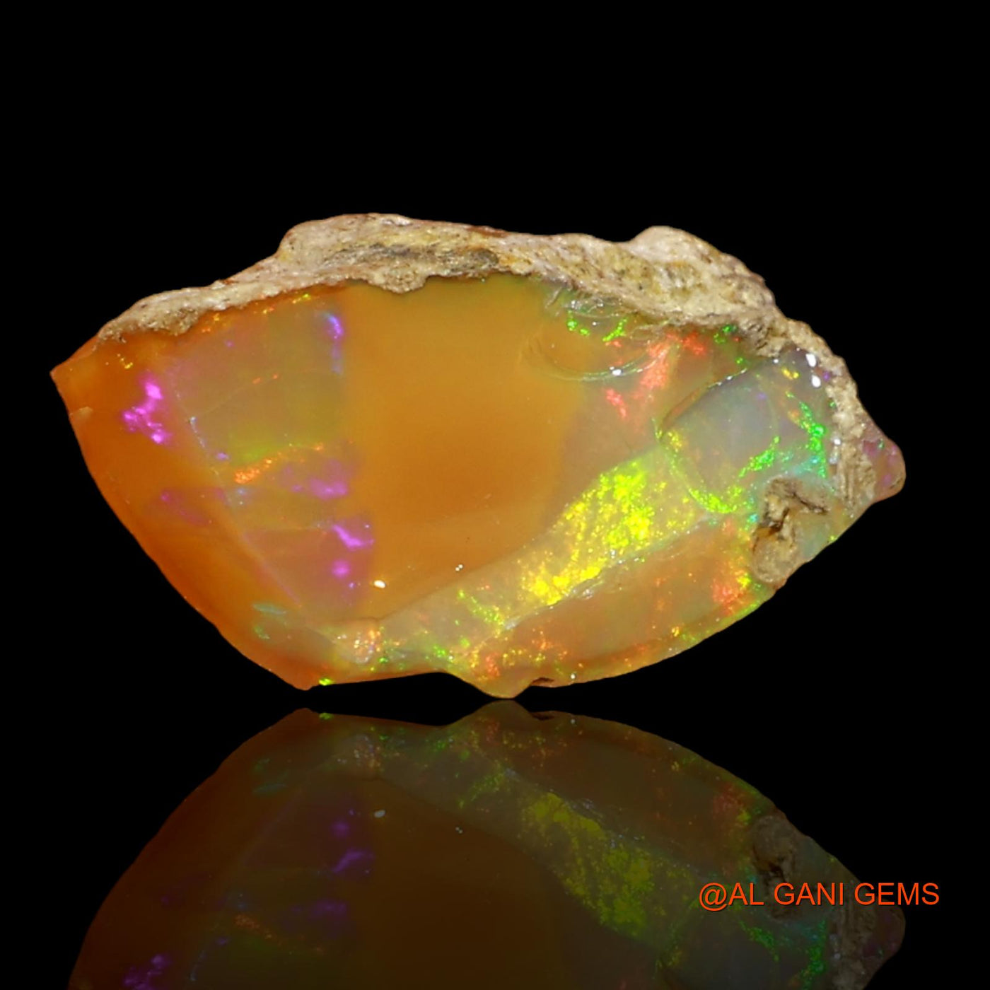 Natural Fire Opal Gemstone 3.00 Cts Loose Fancy Rough From Ethiopia 14x8x7 mm E-52