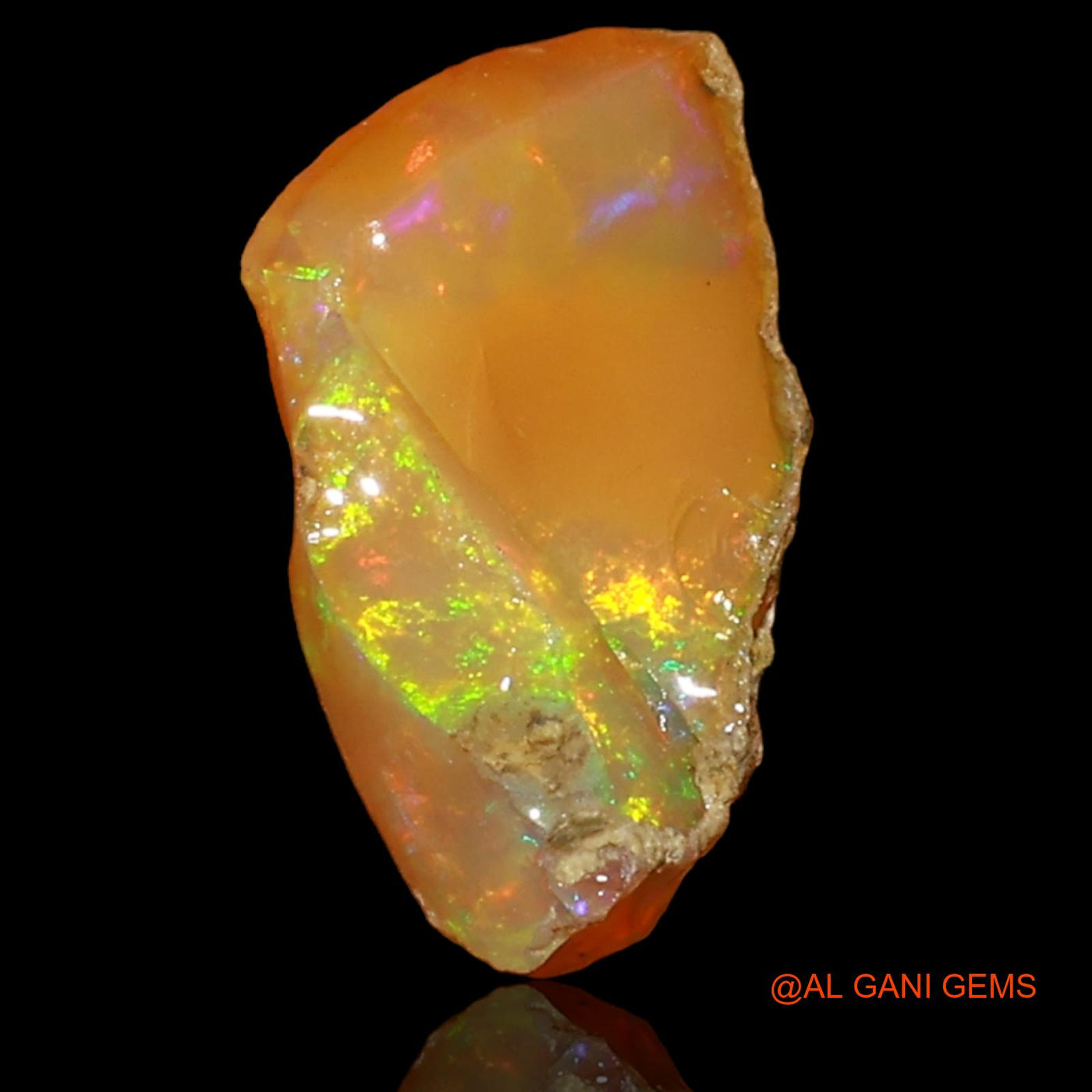 Natural Fire Opal Gemstone 3.00 Cts Loose Fancy Rough From Ethiopia 14x8x7 mm E-52