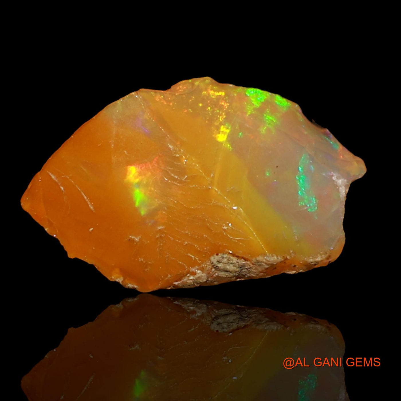 Natural Fire Opal Gemstone 3.00 Cts Loose Fancy Rough From Ethiopia 14x8x7 mm E-52