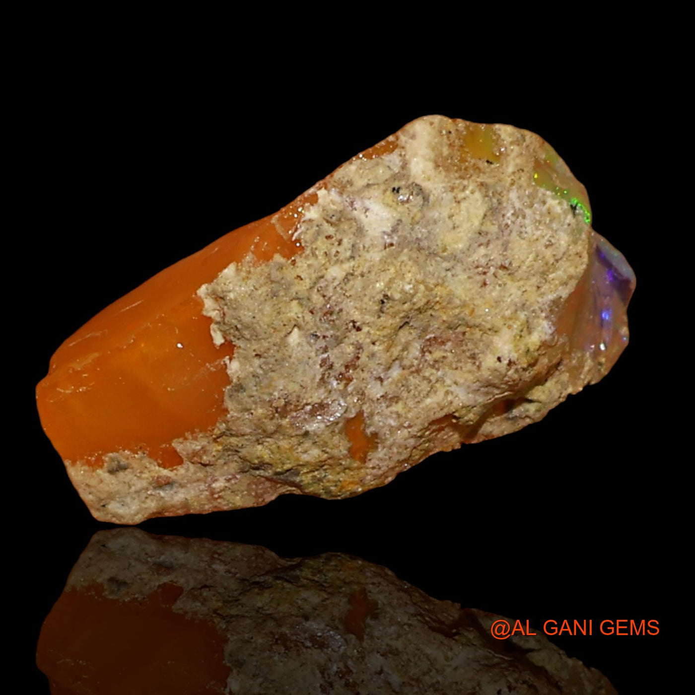 Natural Fire Opal Gemstone 3.00 Cts Loose Fancy Rough From Ethiopia 14x8x7 mm E-52