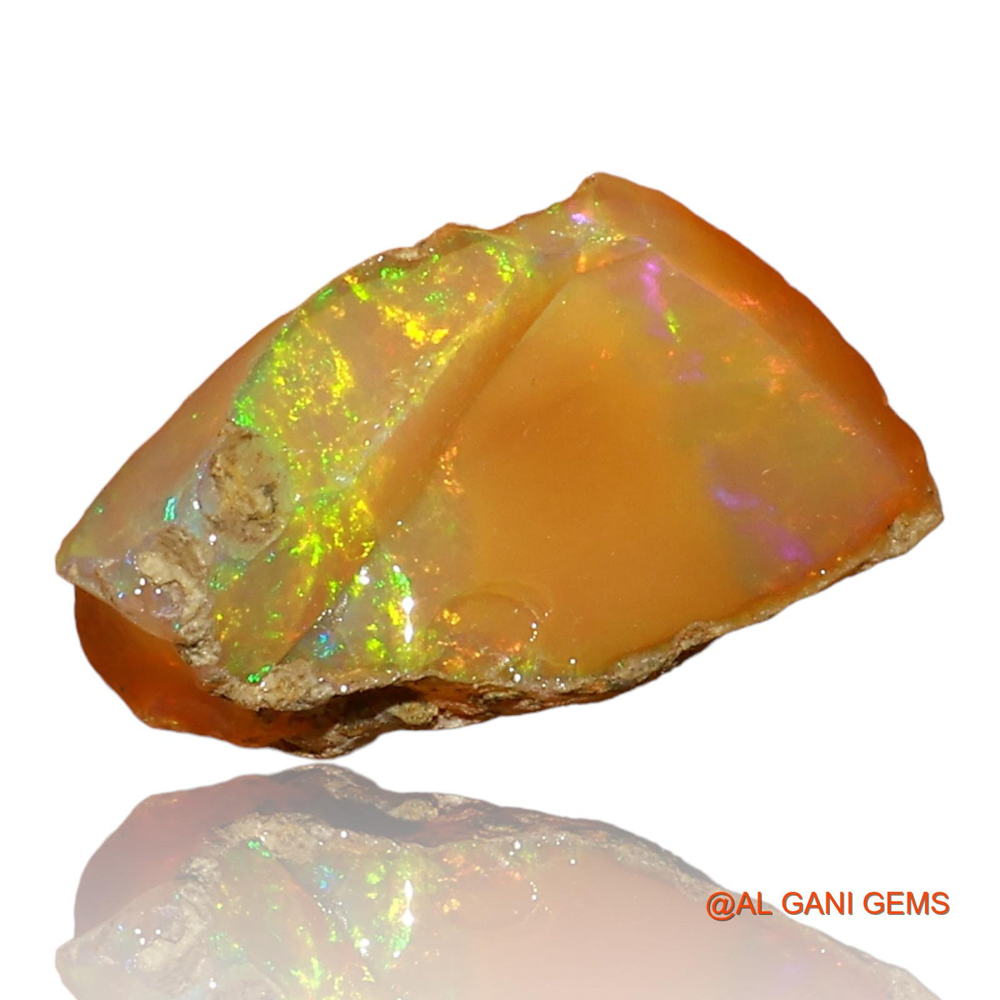 Natural Fire Opal Gemstone 3.00 Cts Loose Fancy Rough From Ethiopia 14x8x7 mm E-52
