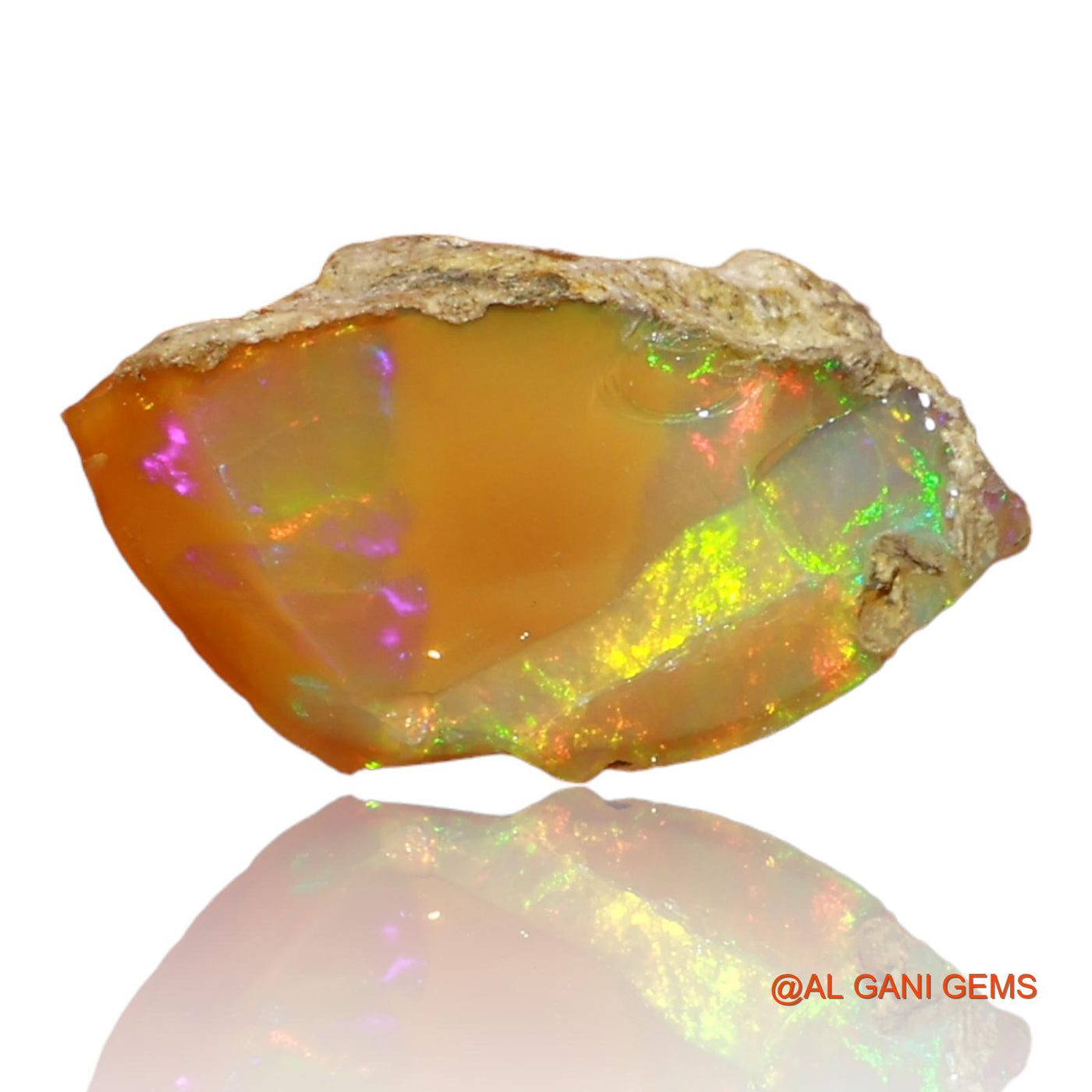 Natural Fire Opal Gemstone 3.00 Cts Loose Fancy Rough From Ethiopia 14x8x7 mm E-52