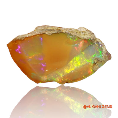Natural Fire Opal Gemstone 3.00 Cts Loose Fancy Rough From Ethiopia 14x8x7 mm E-52