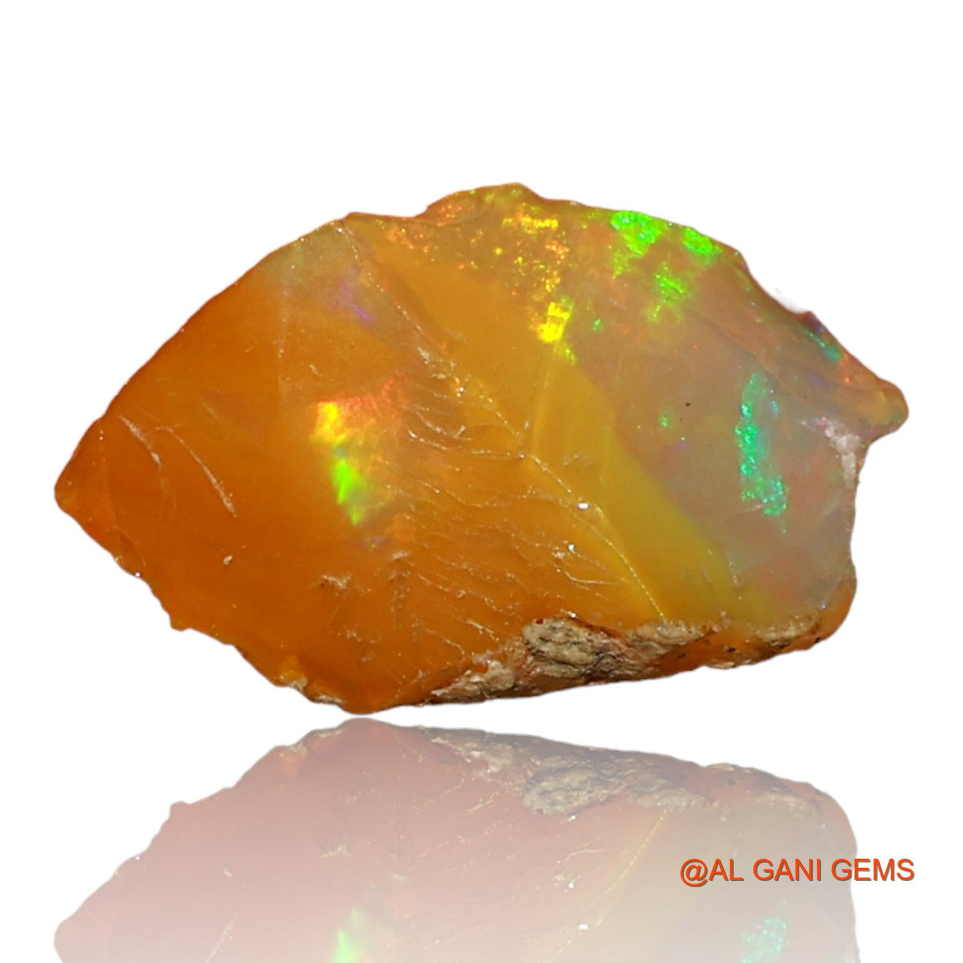 Natural Fire Opal Gemstone 3.00 Cts Loose Fancy Rough From Ethiopia 14x8x7 mm E-52