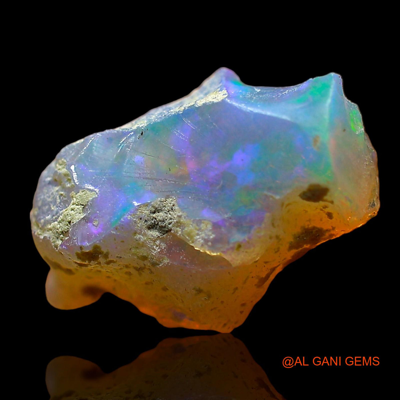Natural Untreated Fire Opal Loose Gemstone Fancy Rough From Ethiopia 3.00 Cts 16x10x8 mm E-532