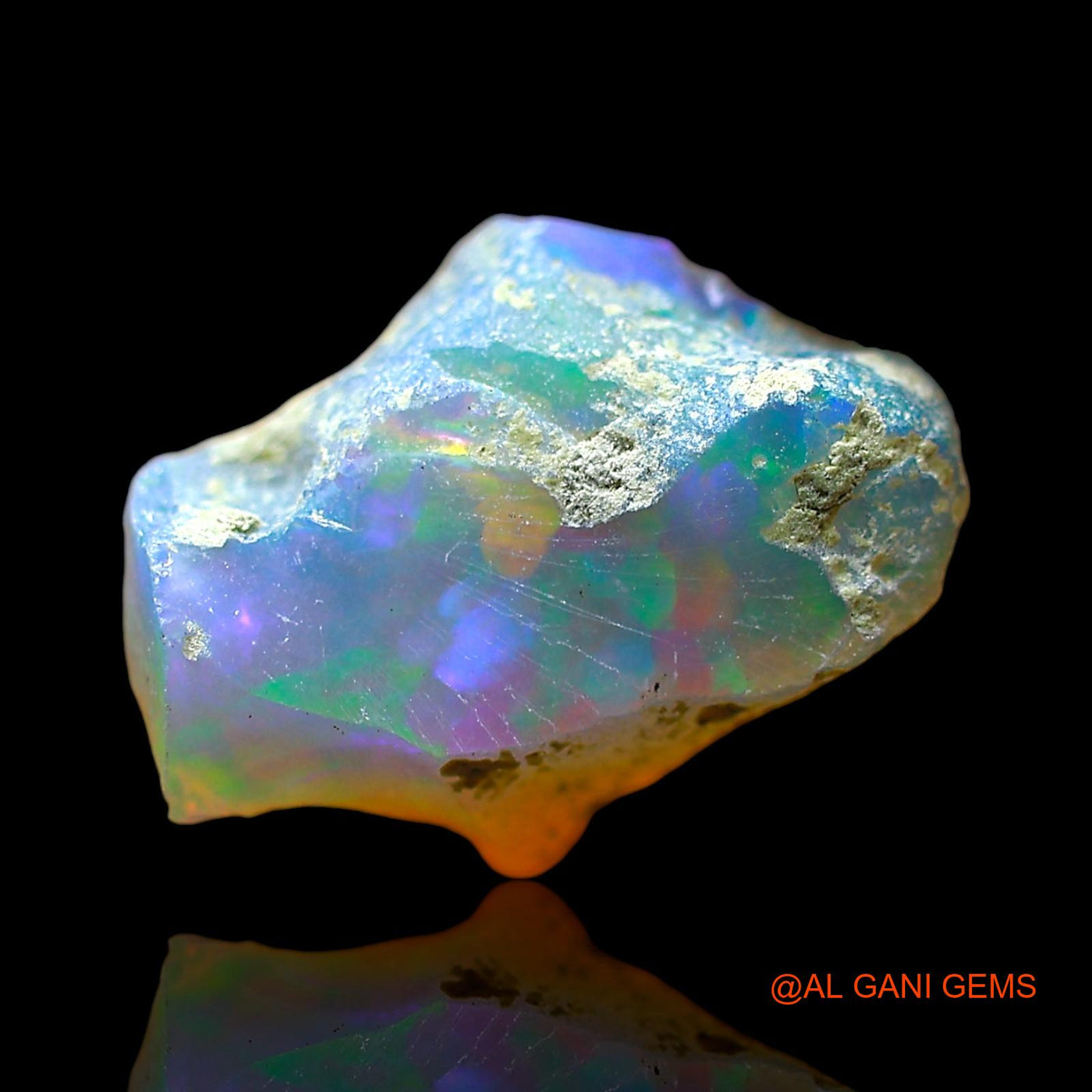Natural Untreated Fire Opal Loose Gemstone Fancy Rough From Ethiopia 3.00 Cts 16x10x8 mm E-532