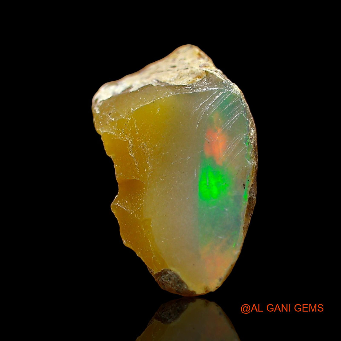 Natural Untreated Fire Opal Loose Gemstone Fancy Rough From Ethiopia 3.00 Cts 15x9x6 mm E-533