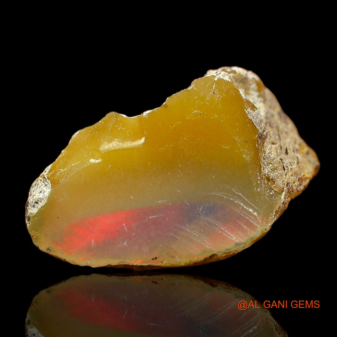 Natural Untreated Fire Opal Loose Gemstone Fancy Rough From Ethiopia 3.00 Cts 15x9x6 mm E-533