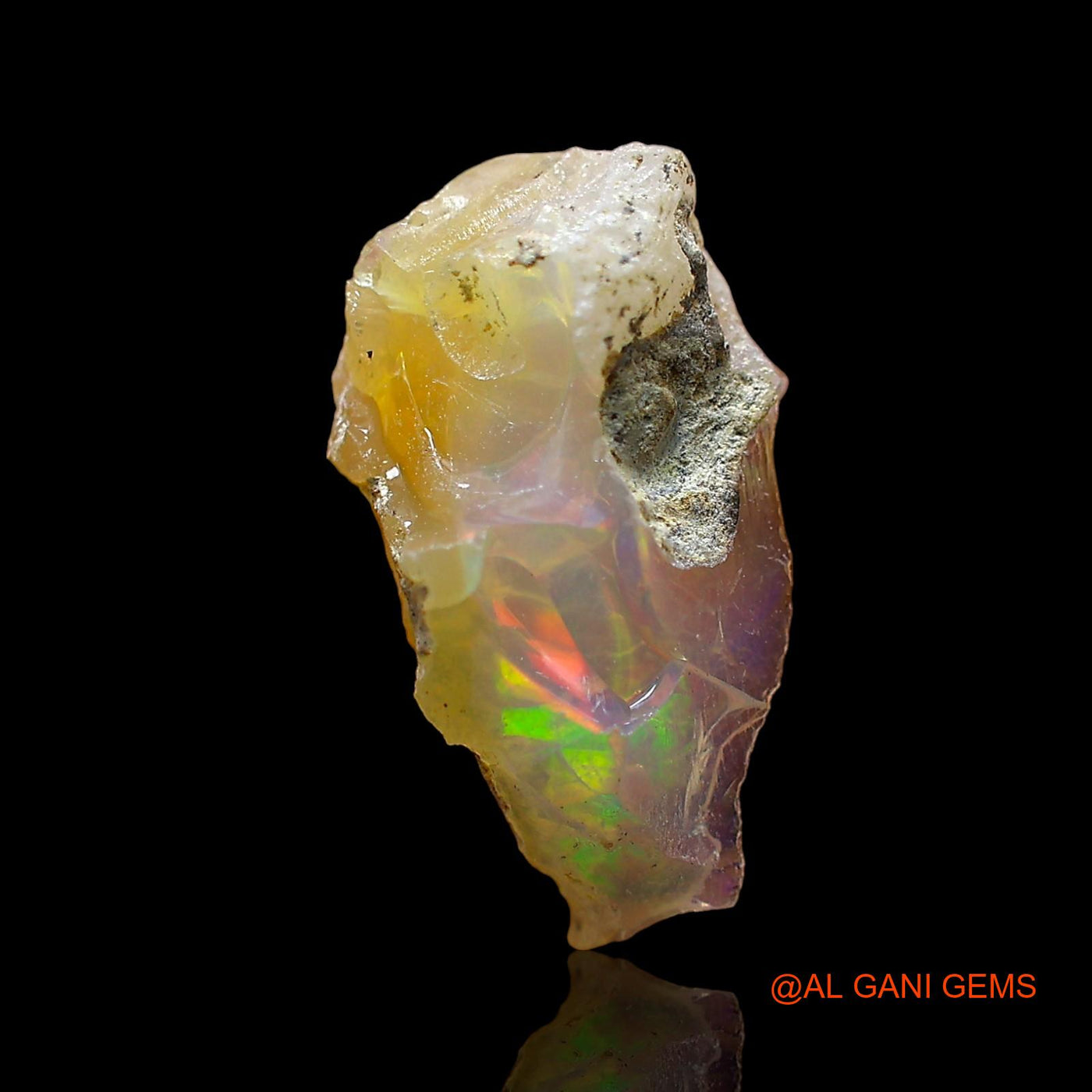 Natural Fire Opal Gemstone 2.00 Cts Loose Fancy Rough From Ethiopia 15x8x5 mm E-541
