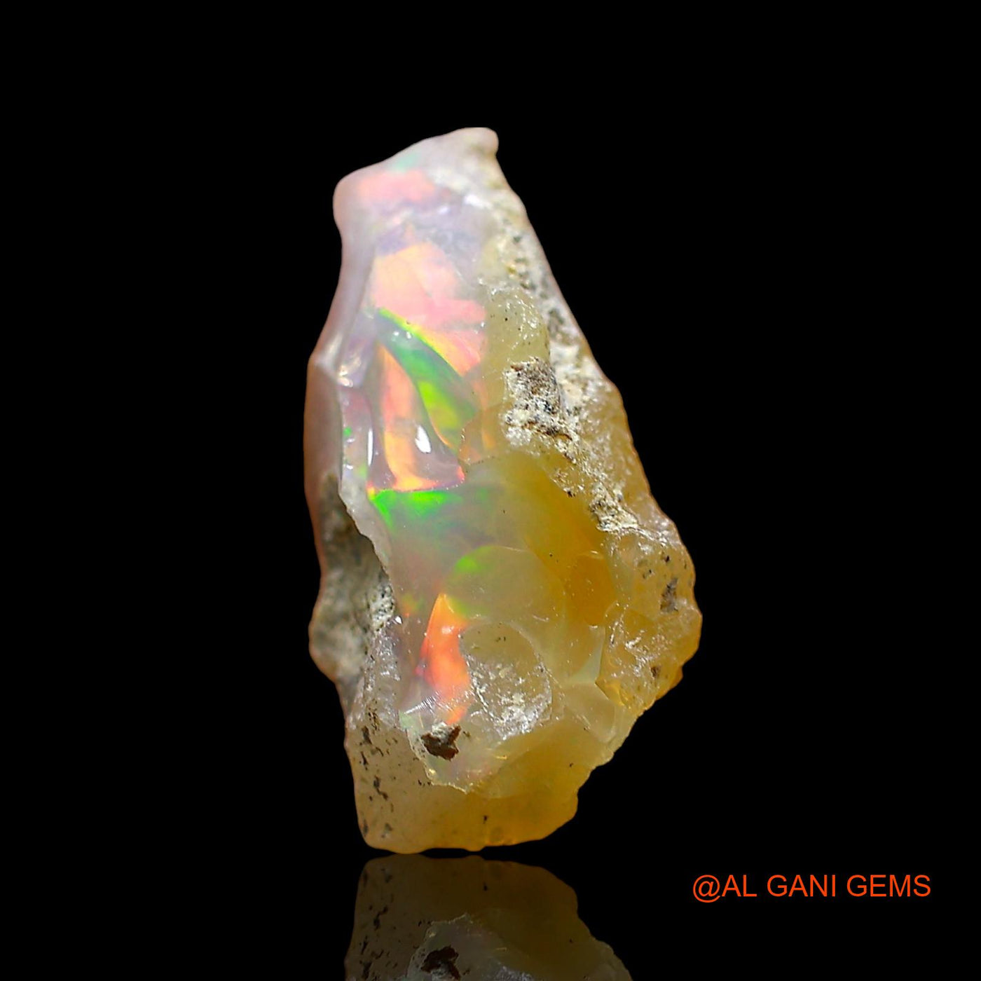 Natural Fire Opal Gemstone 2.00 Cts Loose Fancy Rough From Ethiopia 15x8x5 mm E-541