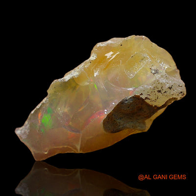 Natural Fire Opal Gemstone 2.00 Cts Loose Fancy Rough From Ethiopia 15x8x5 mm E-541