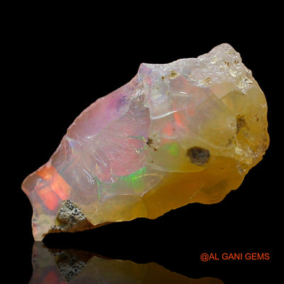 Natural Fire Opal Gemstone 2.00 Cts Loose Fancy Rough From Ethiopia 15x8x5 mm E-541