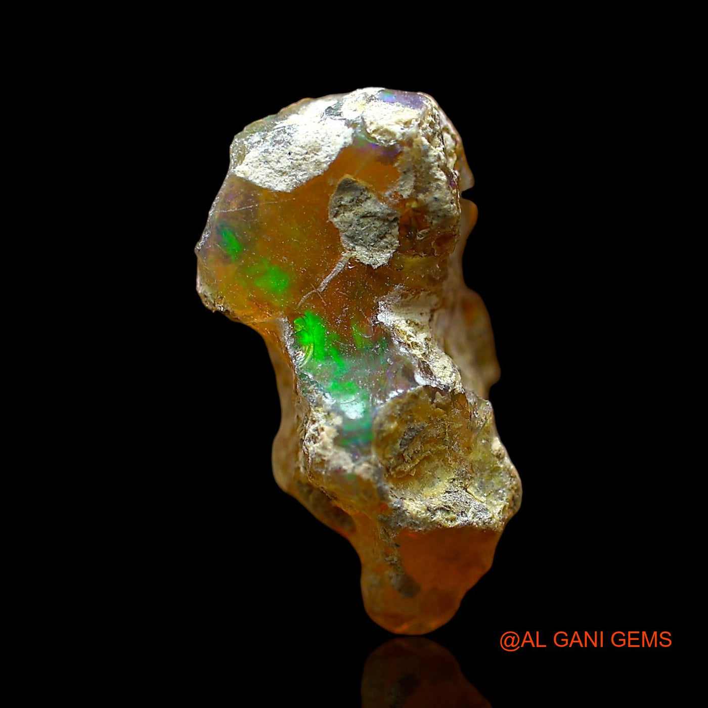 Natural Untreated Fire Opal Loose Gemstone Fancy Rough From Ethiopia 3.00 Cts 15x10x7 mm E-542