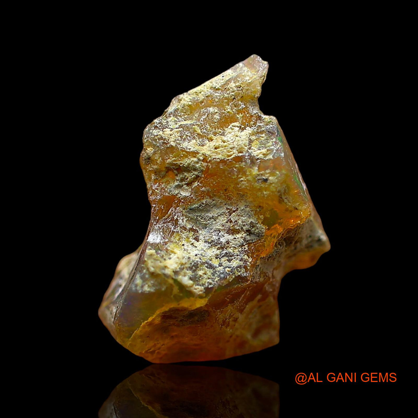 Natural Untreated Fire Opal Loose Gemstone Fancy Rough From Ethiopia 3.00 Cts 15x10x7 mm E-542