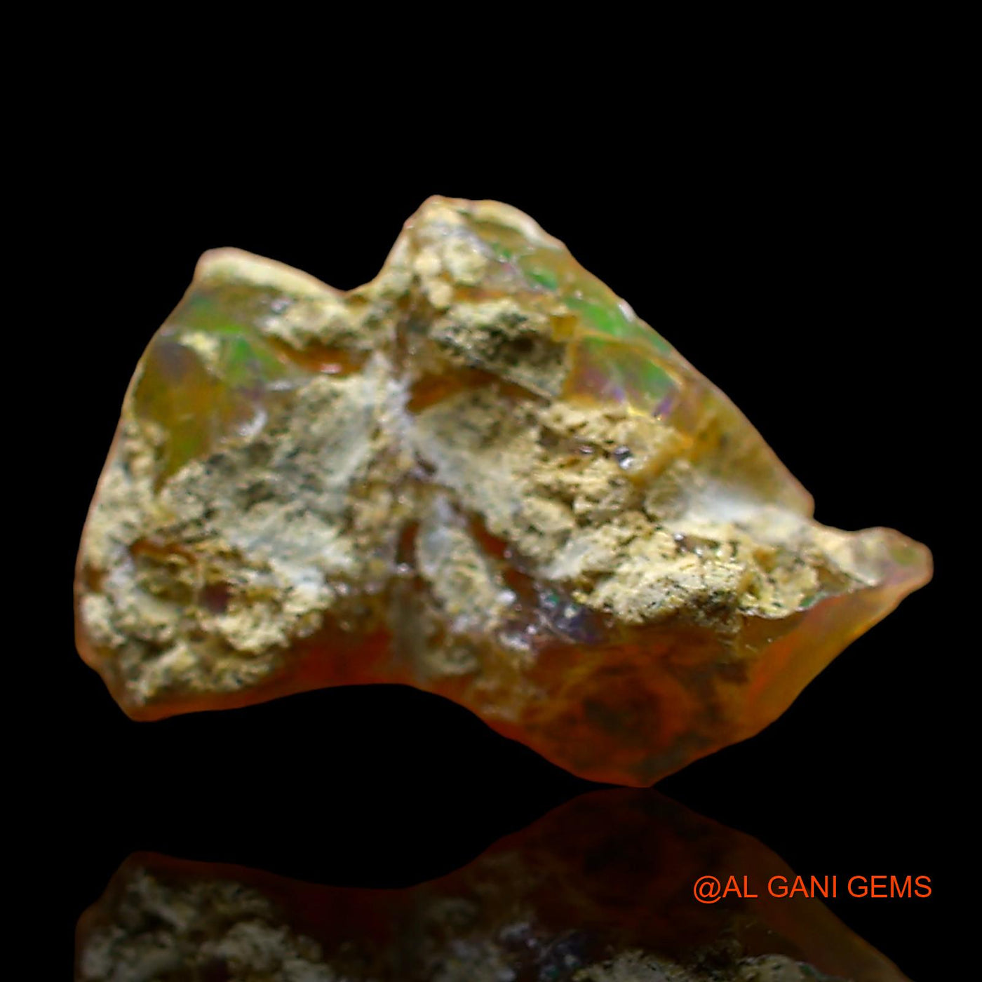 Natural Untreated Fire Opal Loose Gemstone Fancy Rough From Ethiopia 3.00 Cts 15x10x7 mm E-542