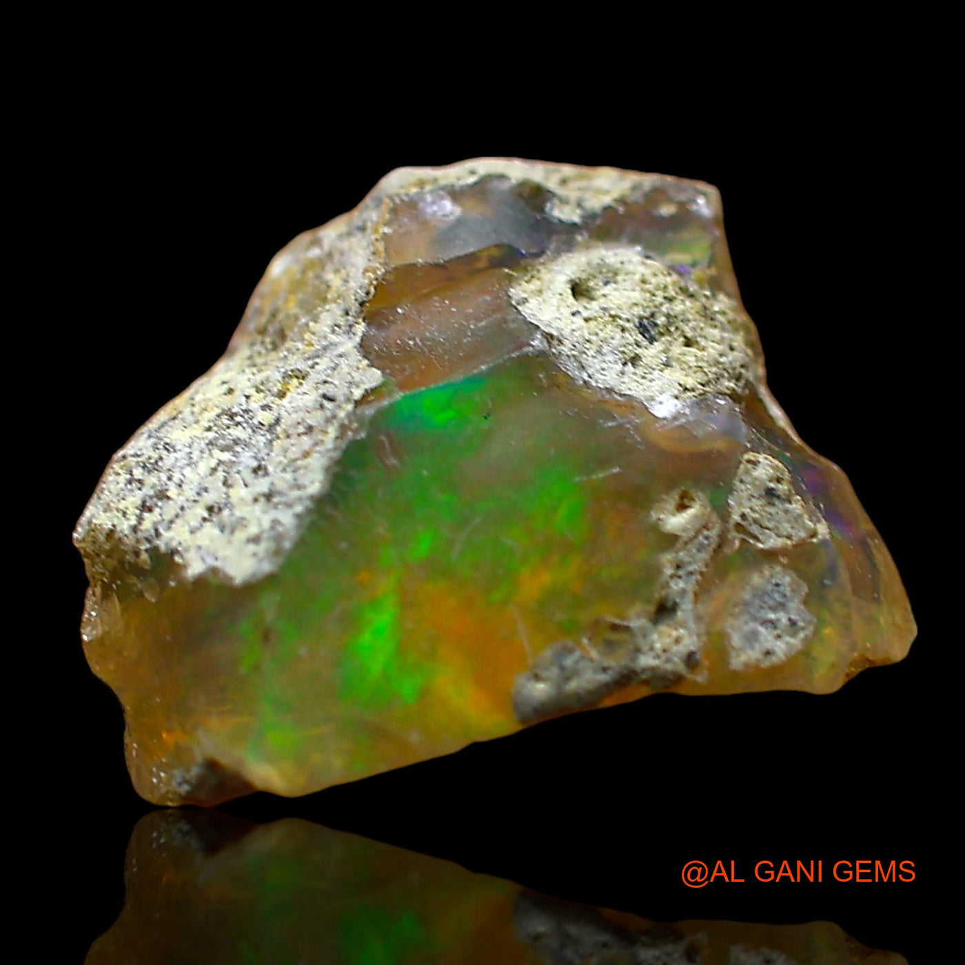 Natural Untreated Fire Opal Loose Gemstone Fancy Rough From Ethiopia 2.00 Cts 11x10x6 mm E-545
