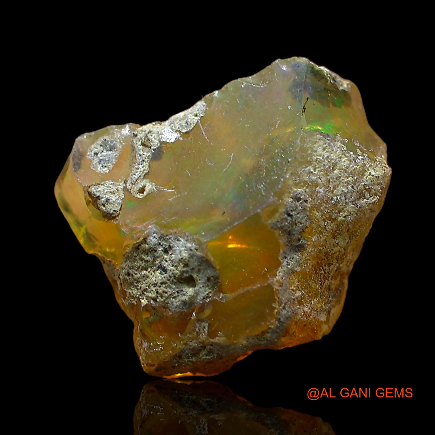 Natural Untreated Fire Opal Loose Gemstone Fancy Rough From Ethiopia 2.00 Cts 11x10x6 mm E-545