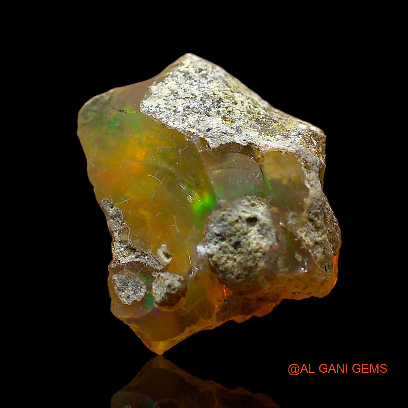 Natural Untreated Fire Opal Loose Gemstone Fancy Rough From Ethiopia 2.00 Cts 11x10x6 mm E-545