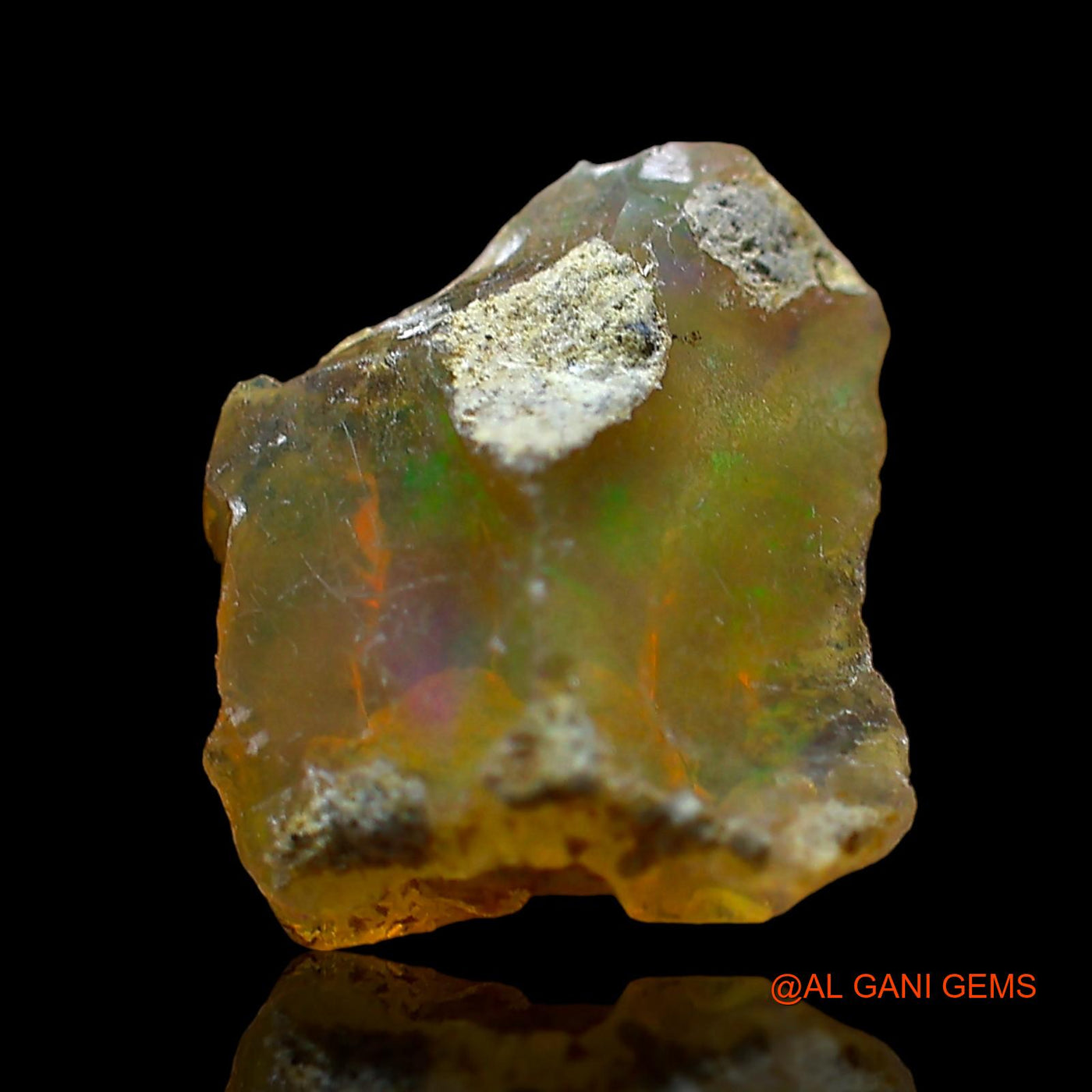 Natural Untreated Fire Opal Loose Gemstone Fancy Rough From Ethiopia 2.00 Cts 11x10x6 mm E-545