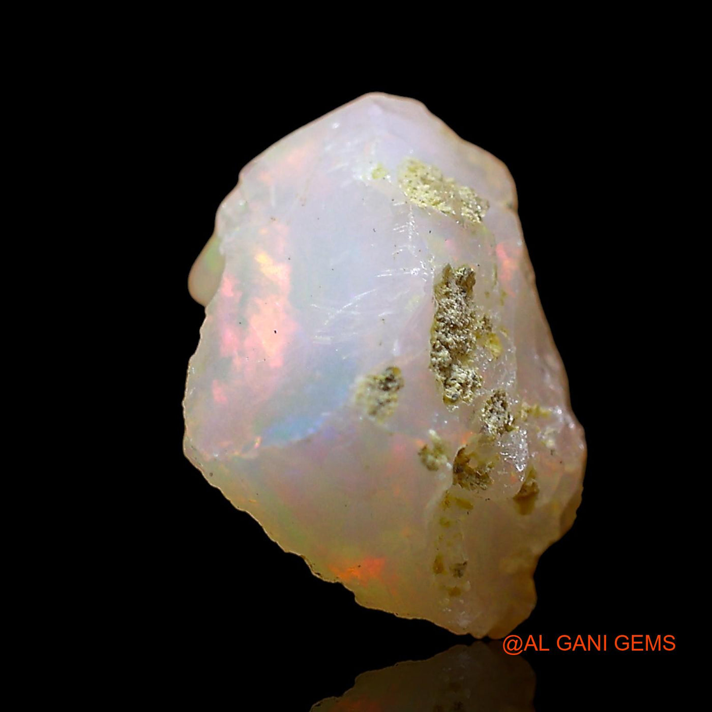 Natural Fire Opal Gemstone 4.00 Cts Loose Fancy Rough From Ethiopia 12x11x8 mm E-547