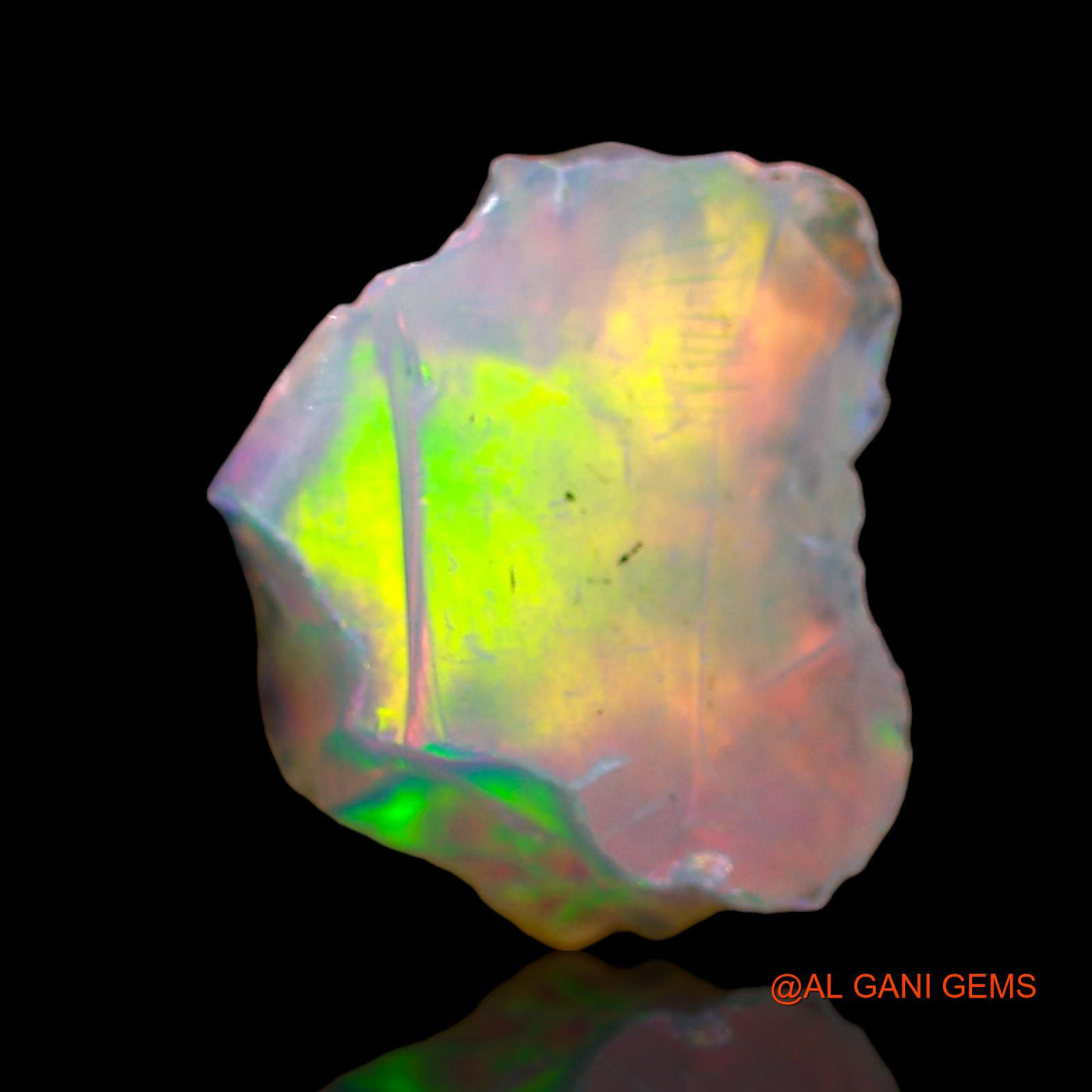Natural Fire Opal Gemstone 2.00 Cts Loose Fancy Rough From Ethiopia 11x10x6 mm E-554