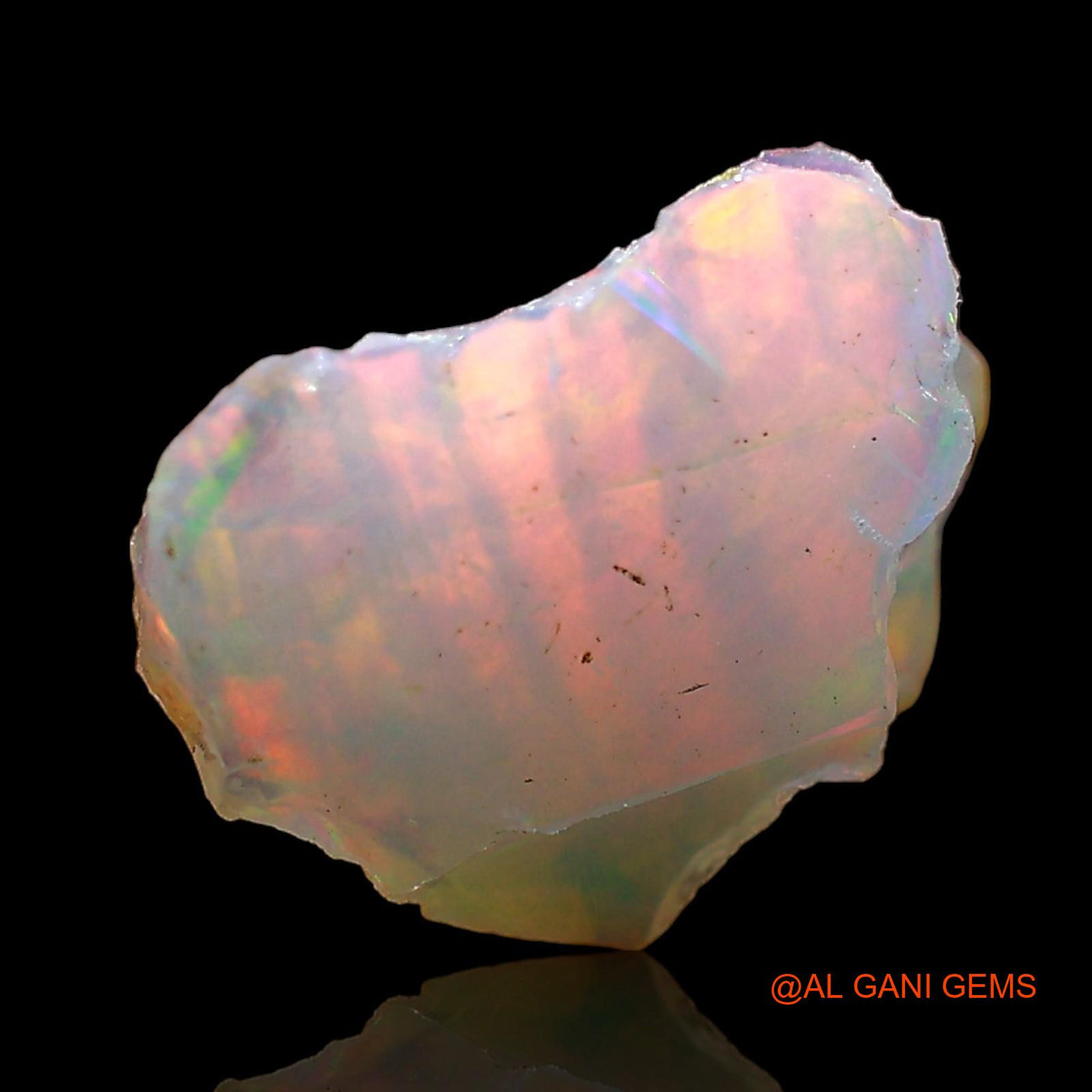 Natural Fire Opal Gemstone 2.00 Cts Loose Fancy Rough From Ethiopia 11x10x6 mm E-554