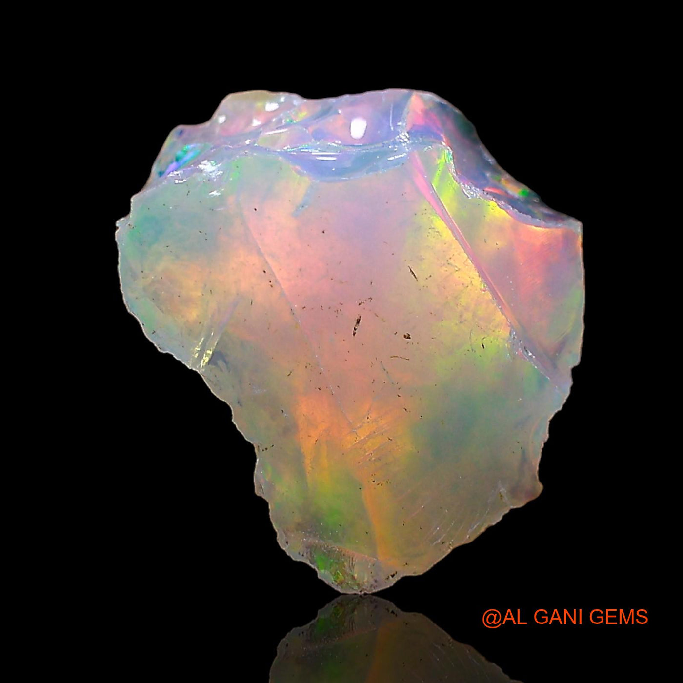 Natural Fire Opal Gemstone 2.00 Cts Loose Fancy Rough From Ethiopia 11x10x6 mm E-554