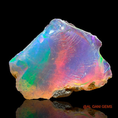 Natural Fire Opal Gemstone 1.00 Cts Loose Fancy Rough From Ethiopia 11x9x3 mm E-555