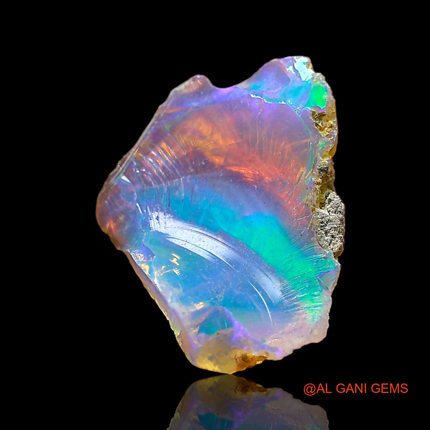 Natural Fire Opal Gemstone 1.00 Cts Loose Fancy Rough From Ethiopia 11x9x3 mm E-555