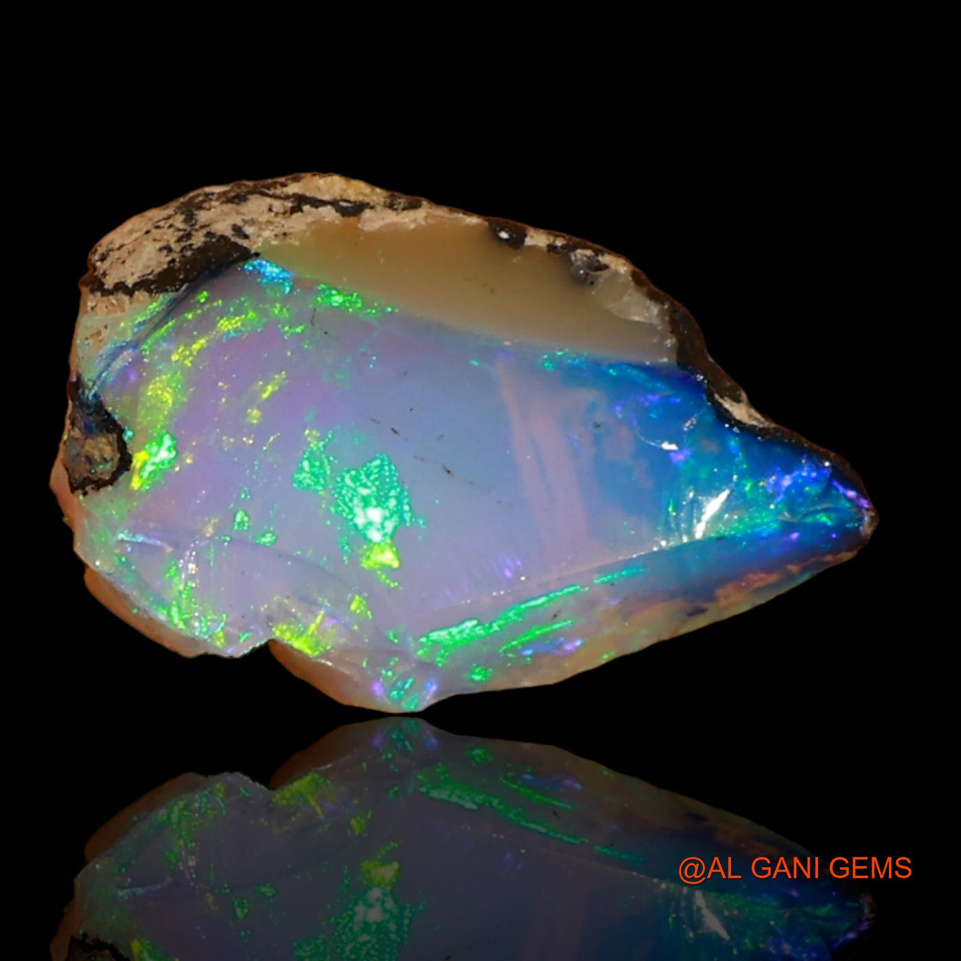 Natural Fire Opal Gemstone 2.00 Cts Loose Fancy Rough From Ethiopia 13x8x4 mm E-55