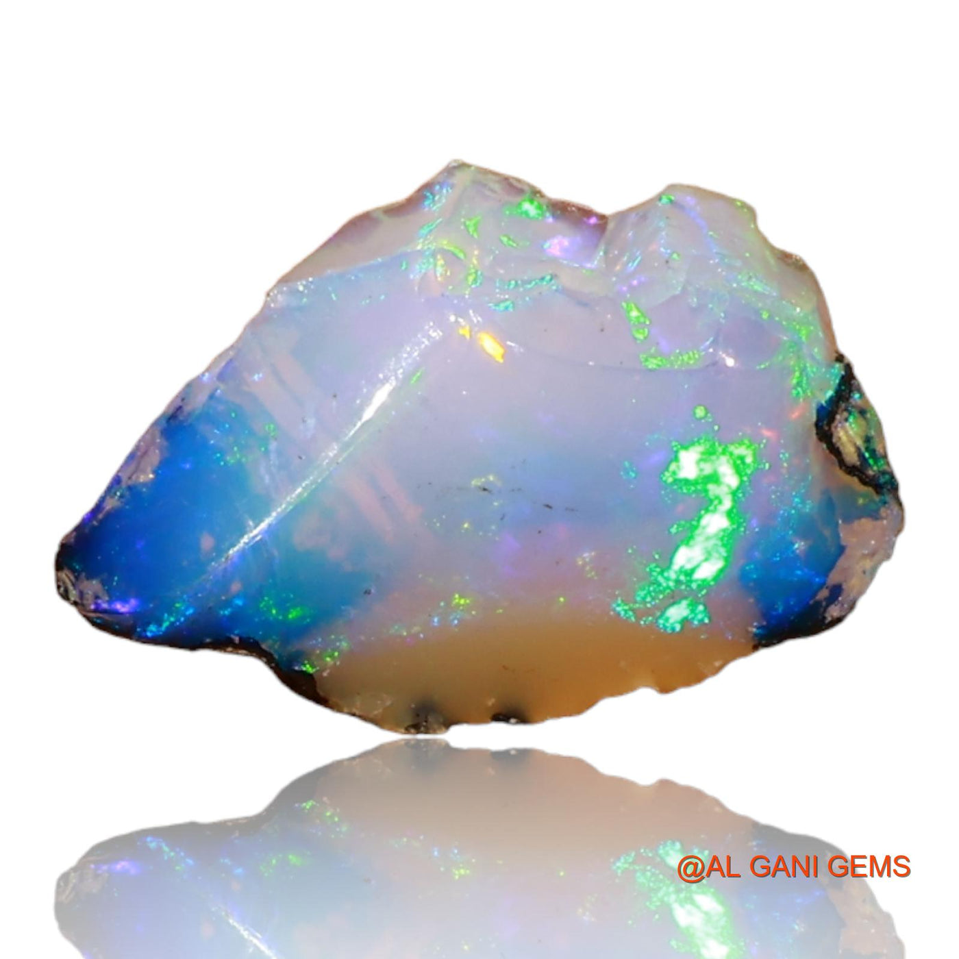 Natural Fire Opal Gemstone 2.00 Cts Loose Fancy Rough From Ethiopia 13x8x4 mm E-55