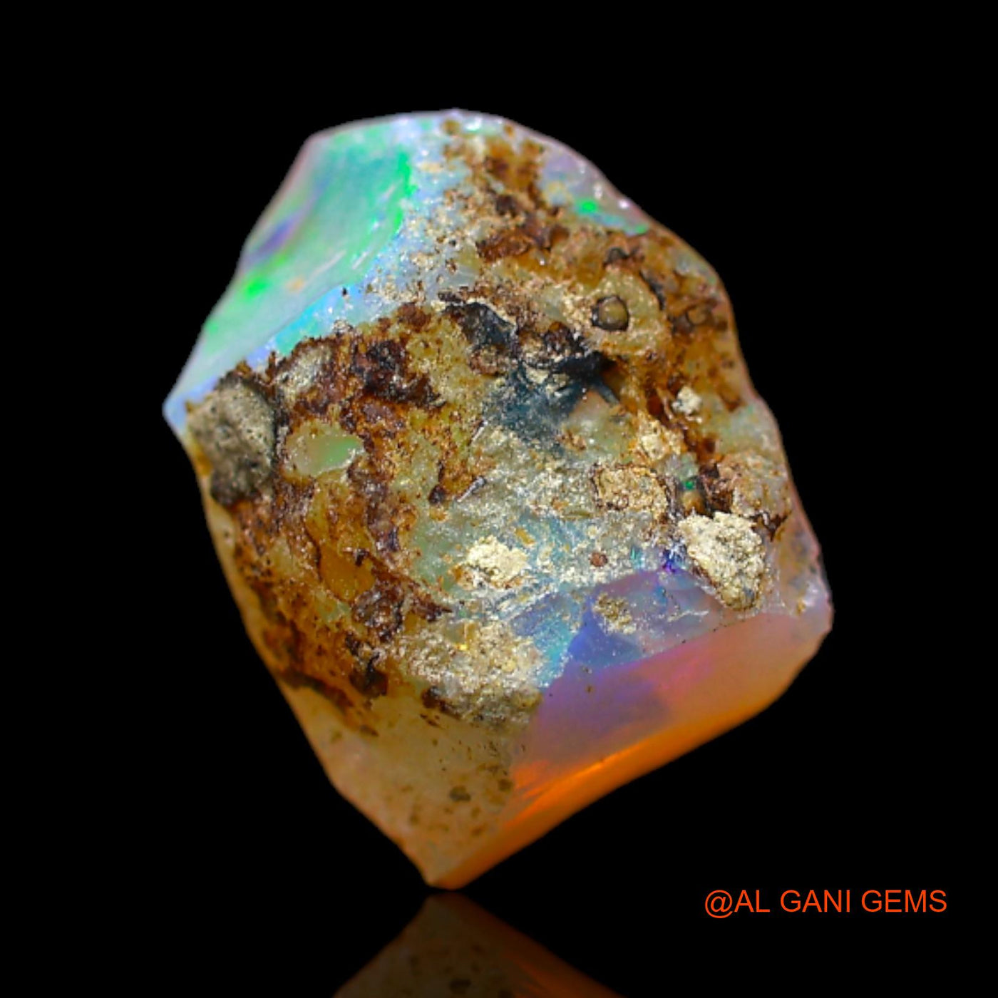 2.00 Cts Natural Ethiopian Fire Opal Loose Gemstone Fancy Rough 10x9x6 mm E-567