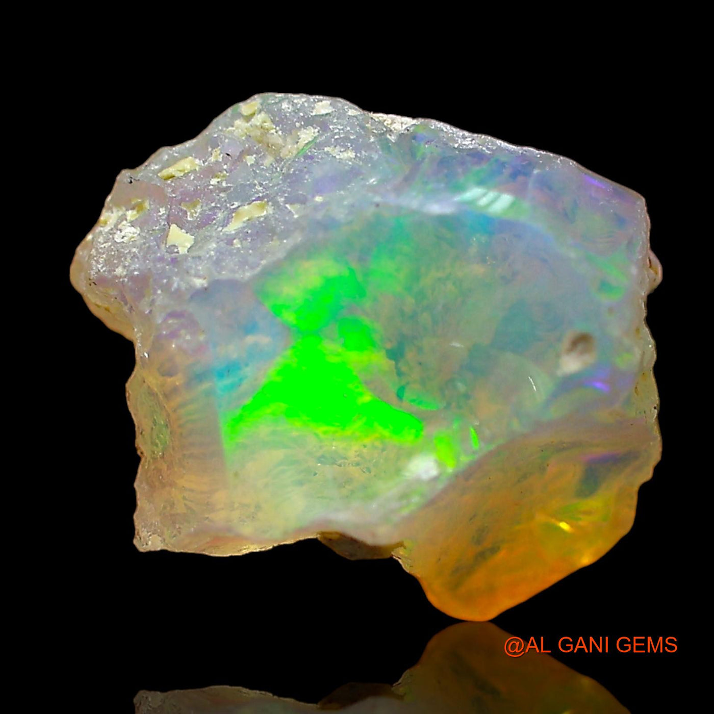 1.00 Cts Natural Ethiopian Fire Opal Loose Gemstone Fancy Rough 11x9x3 mm E-569