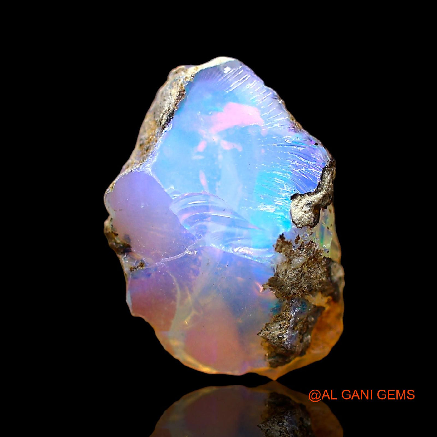 Natural Untreated Fire Opal Loose Gemstone Fancy Rough From Ethiopia 2.00 Cts 12x8x6 mm E-576
