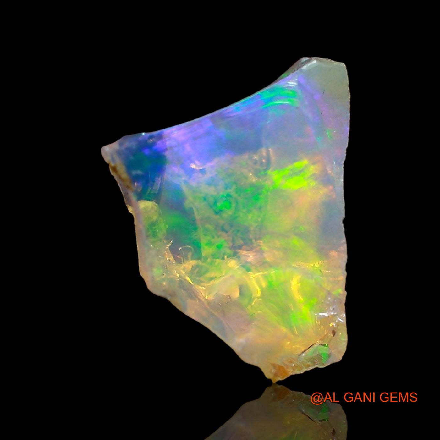 Natural Fire Opal Gemstone 2.00 Cts Loose Fancy Rough From Ethiopia 11x8x6 mm E-577