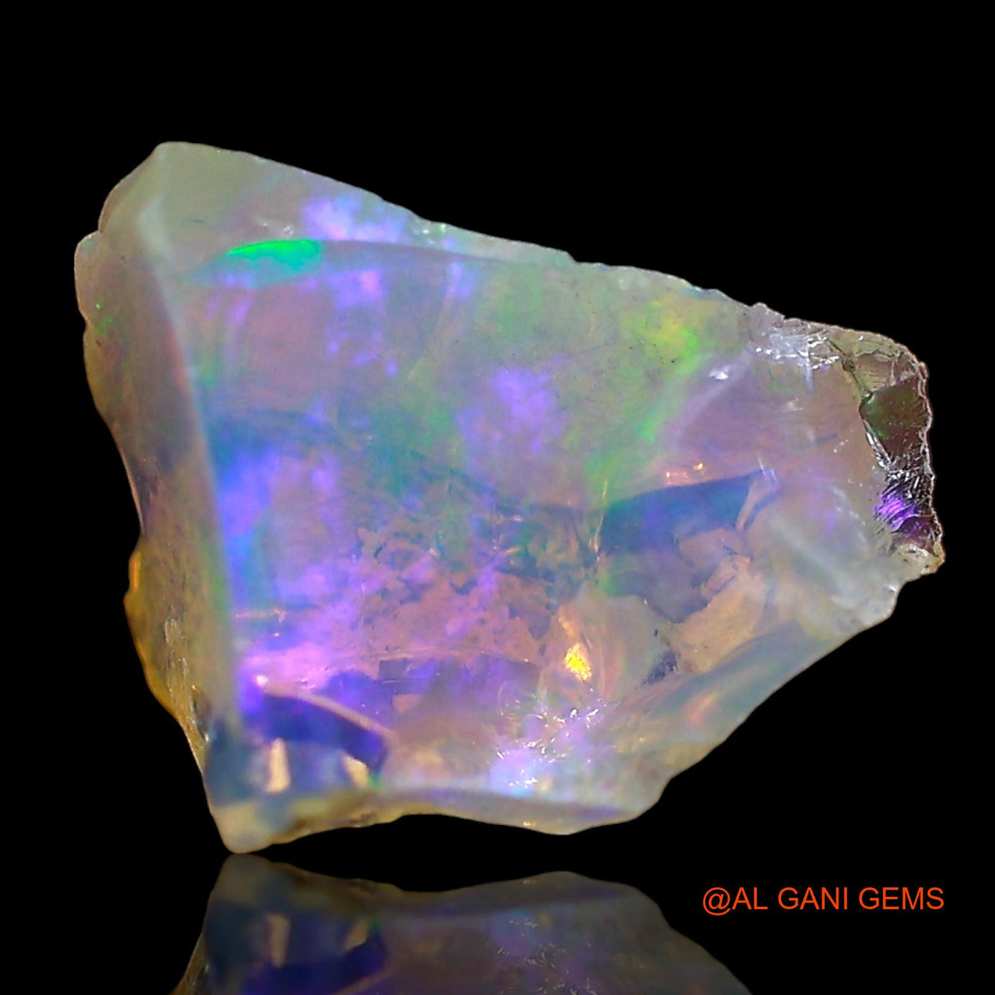 Natural Fire Opal Gemstone 2.00 Cts Loose Fancy Rough From Ethiopia 11x8x6 mm E-577