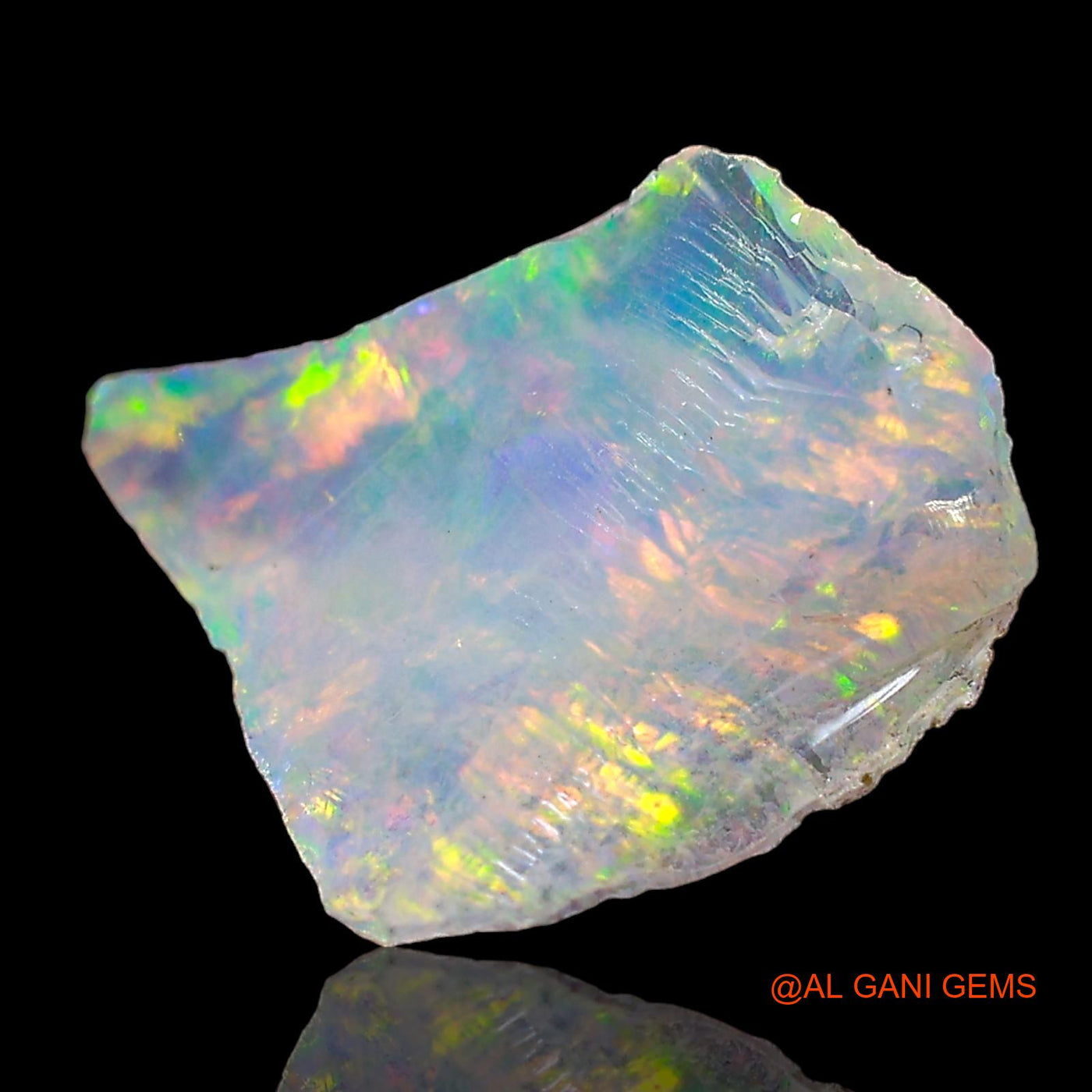 Natural Fire Opal Gemstone 3.00 Cts Loose Fancy Rough From Ethiopia 12x8x7 mm E-578