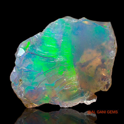 2.00 Cts Natural Ethiopian Fire Opal Loose Gemstone Fancy Rough 12x9x5 mm E-581