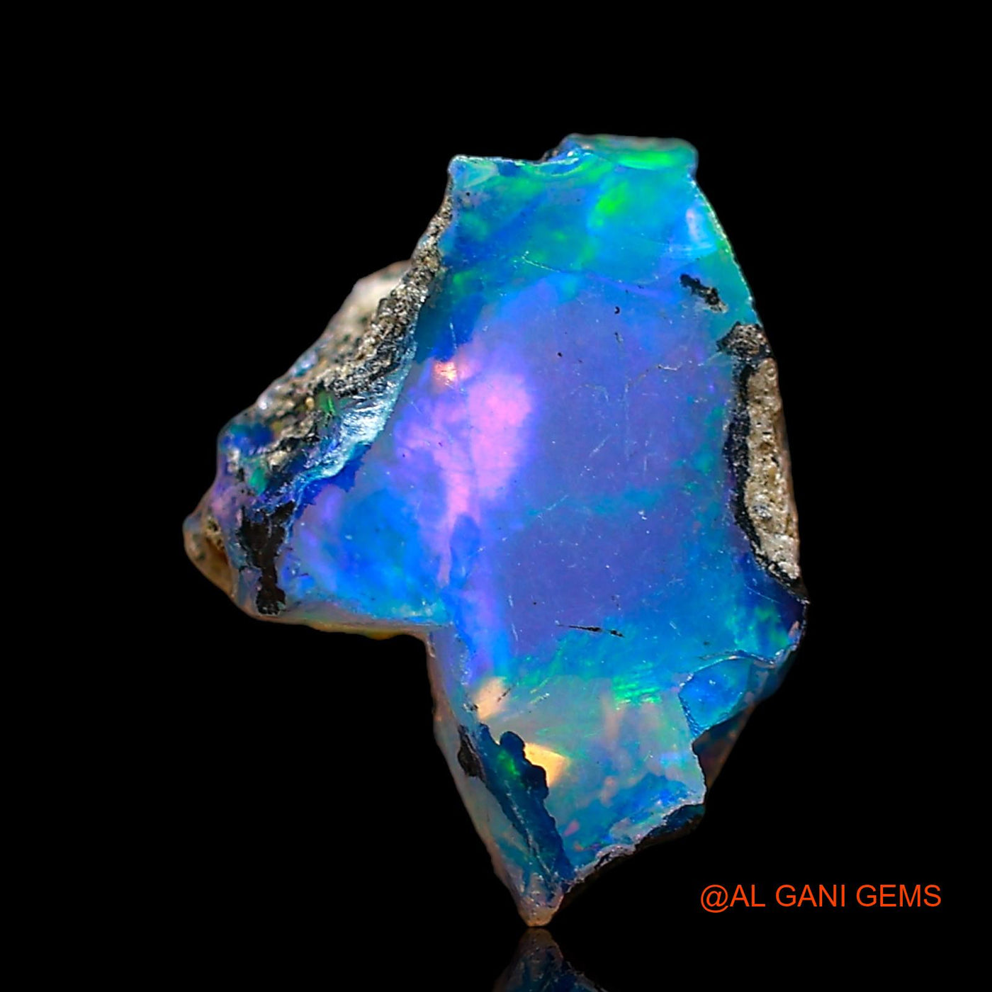 Natural Fire Opal Gemstone 1.00 Cts Loose Fancy Rough From Ethiopia 11x8x5 mm E-599