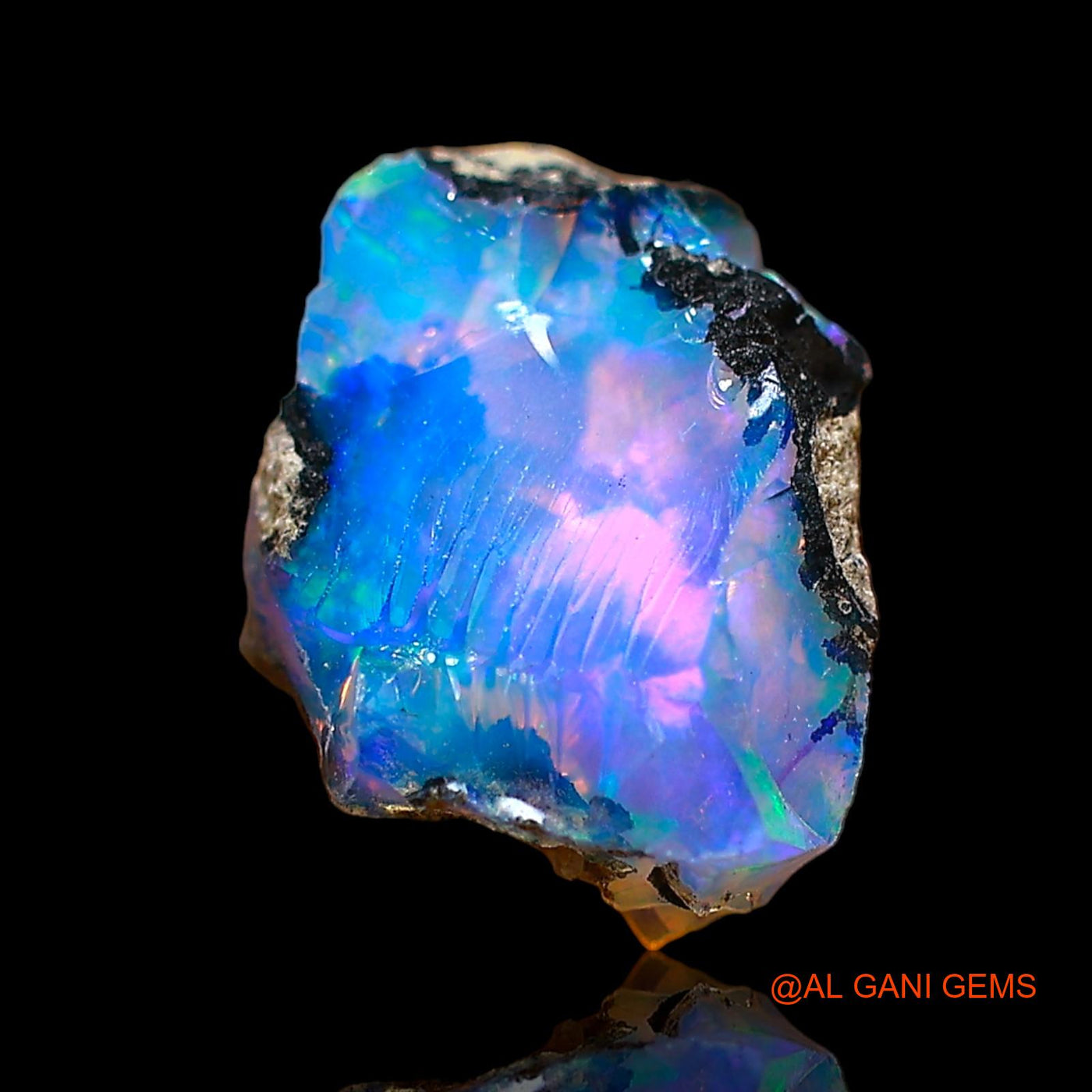 Natural Fire Opal Gemstone 1.00 Cts Loose Fancy Rough From Ethiopia 11x8x5 mm E-599