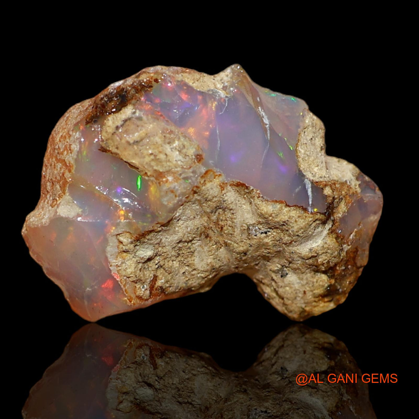 Natural Untreated Fire Opal Loose Gemstone Fancy Rough From Ethiopia 3.50 Cts 15x11x6 mm E-59