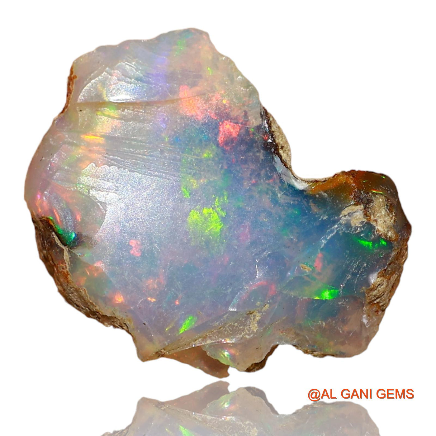 Natural Untreated Fire Opal Loose Gemstone Fancy Rough From Ethiopia 3.50 Cts 15x11x6 mm E-59