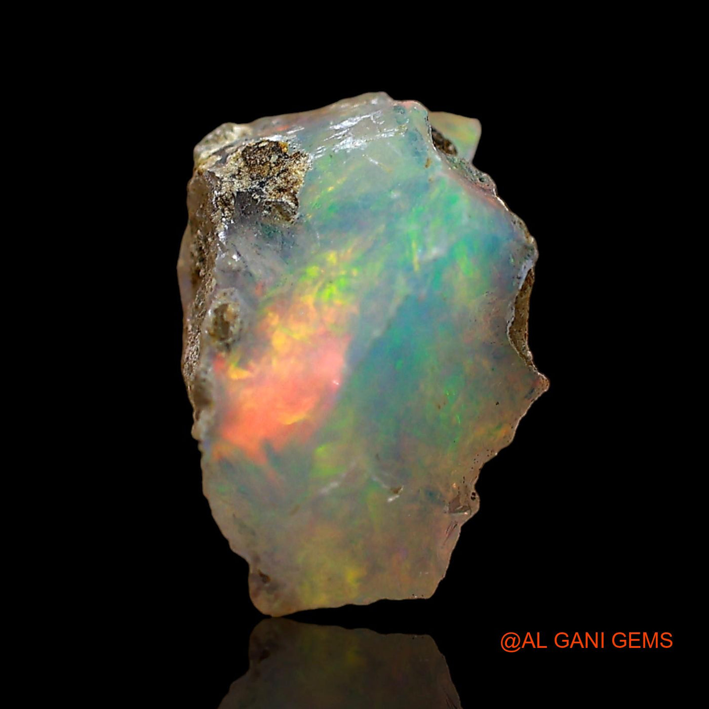 Natural Fire Opal Gemstone 2.00 Cts Loose Fancy Rough From Ethiopia 12x7x6 mm E-610