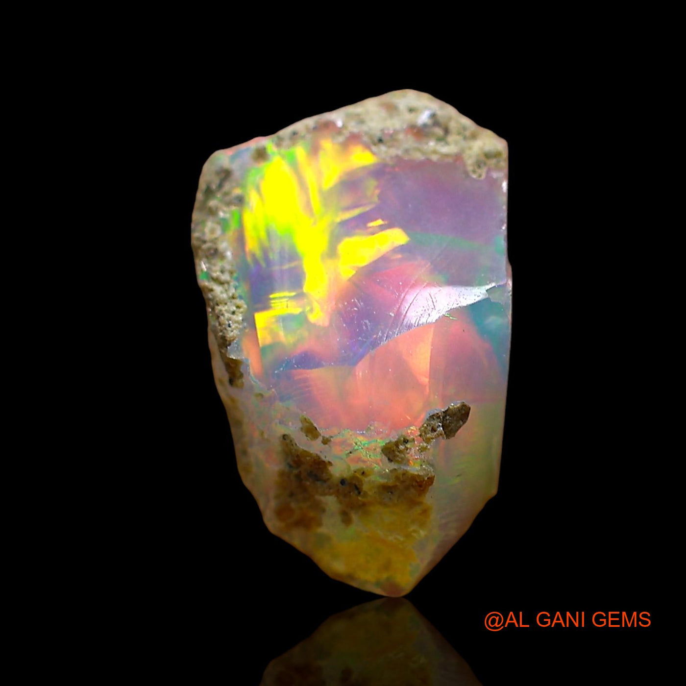 1.00 Cts Unheated Ethiopian Fire Opal Loose Gemstone Fancy Rough Natural 11x7x3 mm E-611