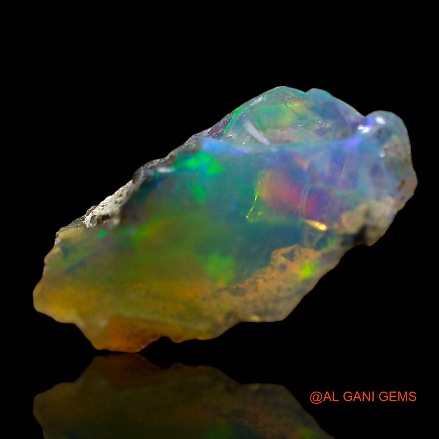 1.00 Cts Unheated Ethiopian Fire Opal Loose Gemstone Fancy Rough Natural 12x7x5 mm E-612