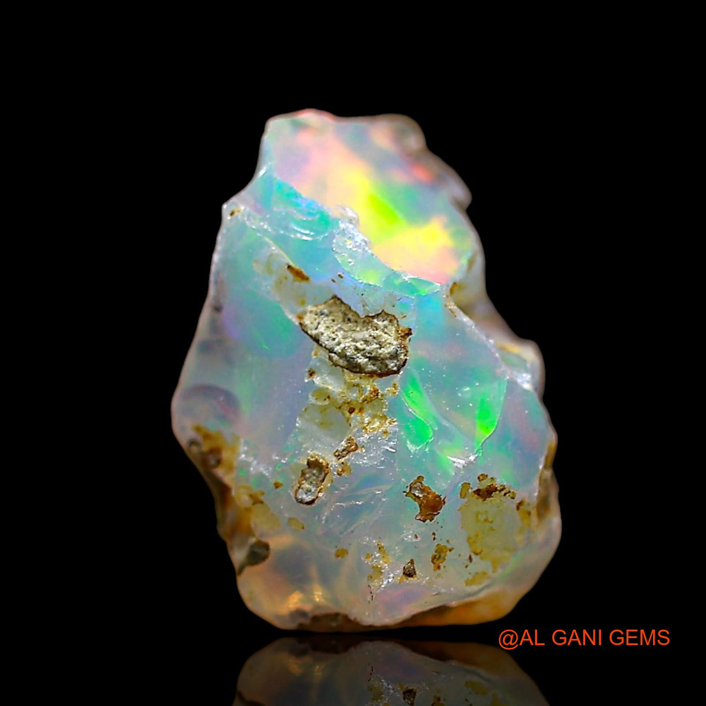 Natural Fire Opal Gemstone 2.00 Cts Loose Fancy Rough From Ethiopia 10x7x7 mm E-616