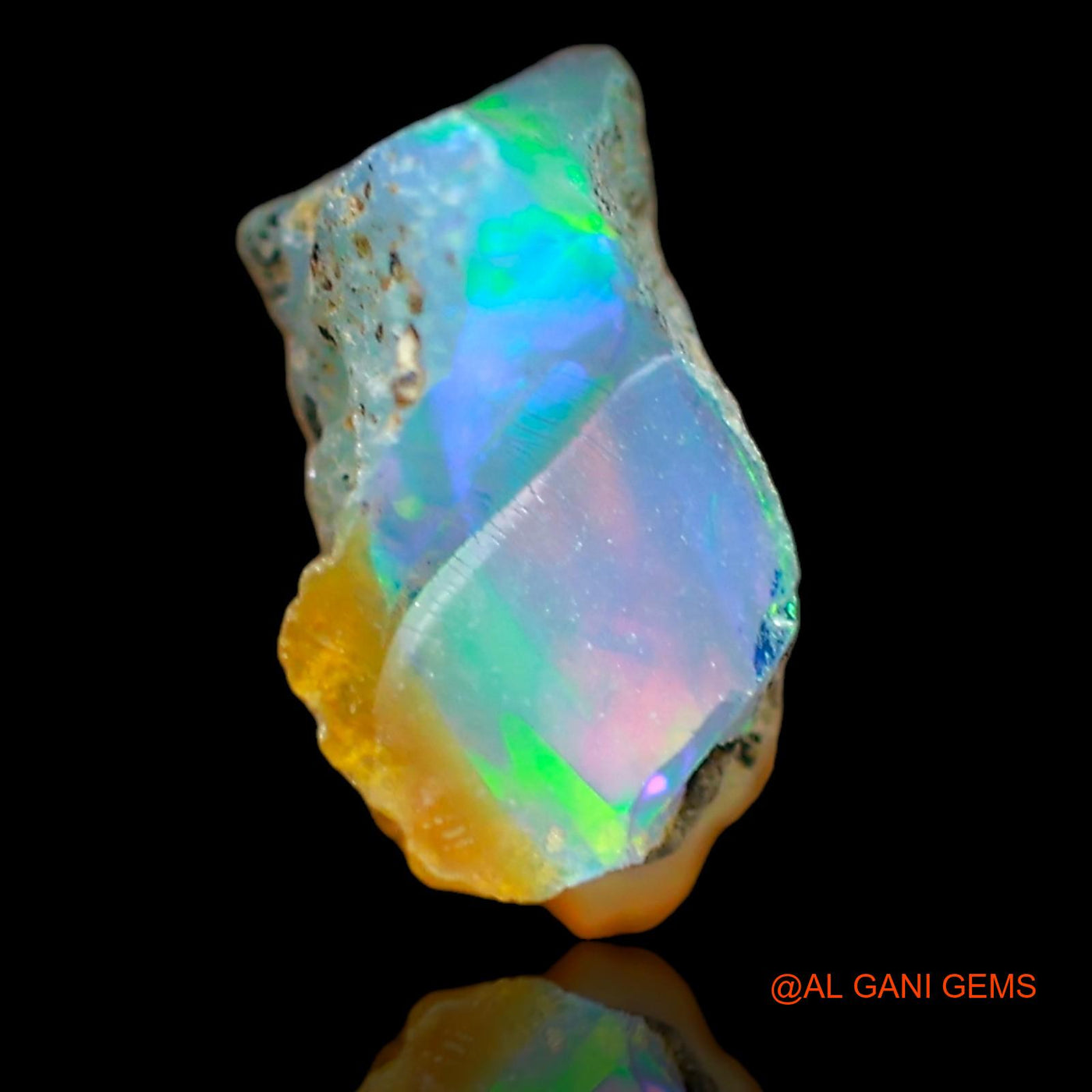 2.00 Cts Natural Ethiopian Fire Opal Loose Gemstone Fancy Rough 10x9x5 mm E-619
